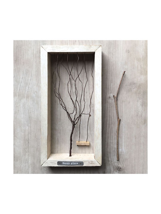 Synchronia Διακοσμητικό Τοίχου Εκρού από Ξύλο 11.5x3x22.7cm