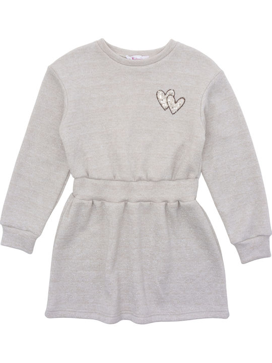 Babylonfashion Παιδικό Φόρεμα Πλεκτό μπεζ χρυσό Babylonfashion Παιδικό Φόρεμα Πλεκτό μπεζ χρυσό