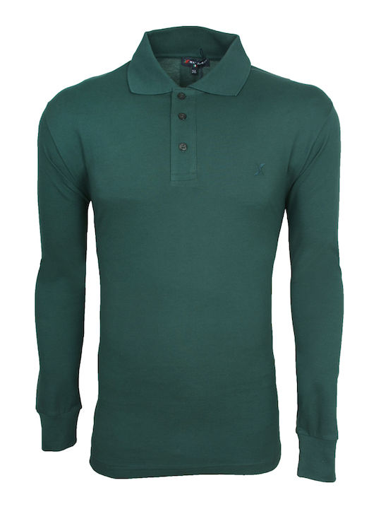 Maxfort Men's Long Sleeve Blouse Polo Green