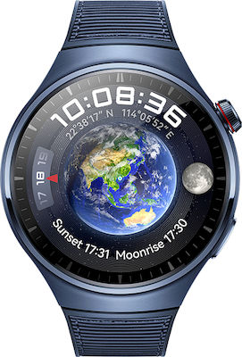 Huawei Watch 4 Pro Stainless Steel 48mm Αδιάβροχο με eSIM και Παλμογράφο (Μπλε)