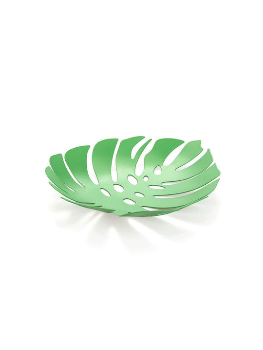 Balvi Monstera Fruit Bowl Metallic Green 30x27x4cm