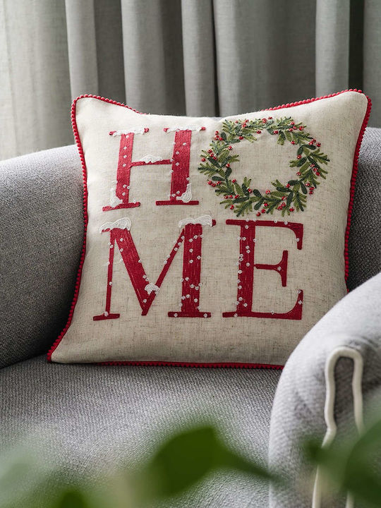 Gofis Home Christmas Decorative Square Pillowcase White 43x43cm