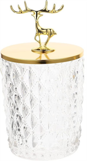 La Belle Maison Glass Sweet Jar with Lid Gold 10x10x19cm