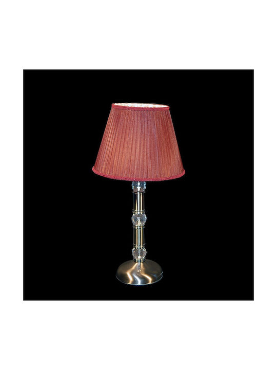 DITS Lighting Κρυστάλλινο Πορτατίφ με Κόκκινο Καπέλο και Ασημί Βάση