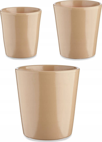 Ibergarden Set of 3 Plastic Flower Pots Beige