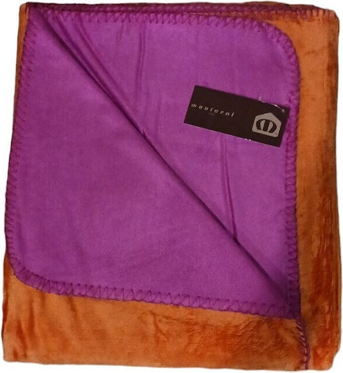 Manterol Casa Jazz Sesselüberwurf 2 Seiten Samtig 130x160cm Orange 002