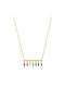 Vogue Necklace from Gold Plated Silver with Zircon