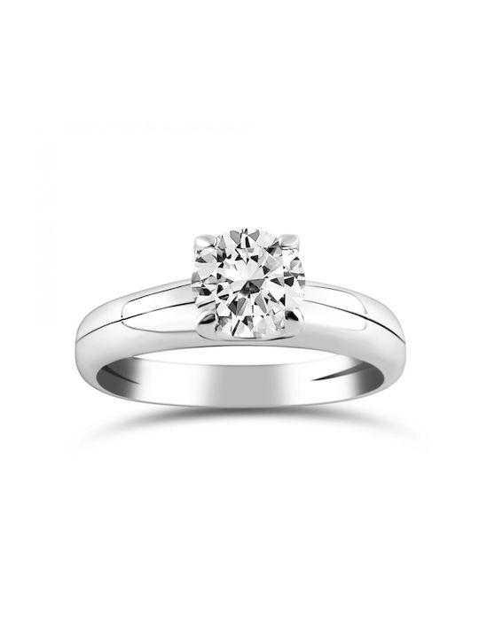 Chrilia Single Stone from White Gold 14K