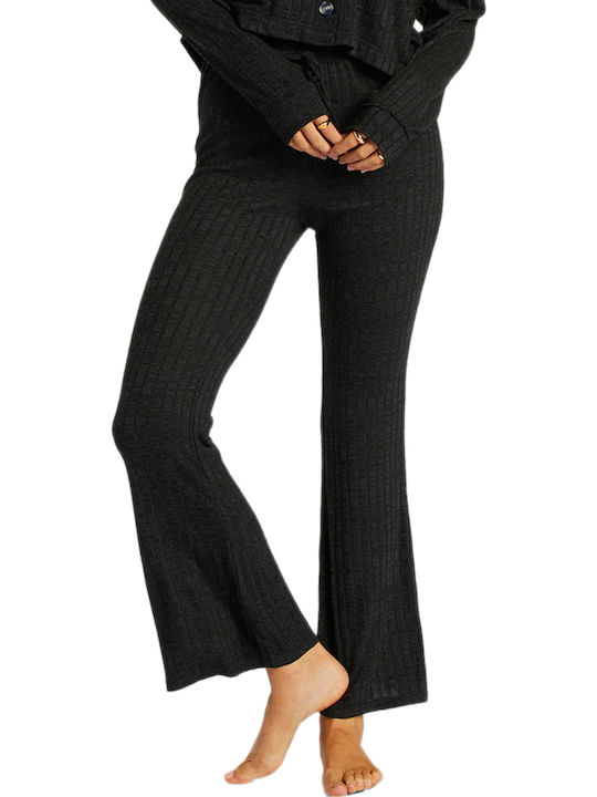 So Easy Women's Fabric Trousers Flared Black (BSD/BLACK SANDS)