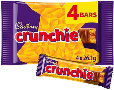 CADBURY CRUNCHIE CHOCOLATE BARS 4PCS 104,4 gr