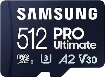 Samsung PRO Ultimate microSDXC 512GB Class 10 U3 V30 A2 UHS-I με αντάπτορα