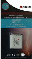 Braun Phototechnik 59380 Kamera-Batterie 800mAh Kompatibel mit Casio