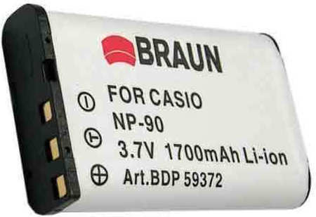 Braun Phototechnik Батерия за фотоапарат 59372 Литиево-йонни (Li-Ion) 600mAh Съвместима с Casio