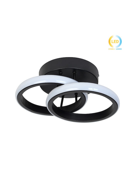 Keskor Deckenleuchte 24cm Schwarz mit Integrierter LED