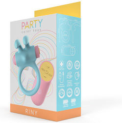Party Color Toys Vibration Ring Schwanz Silikon Blau