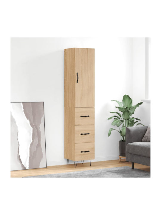 Office Cabinet Wooden Sonoma Oak 34.5x34x180cm