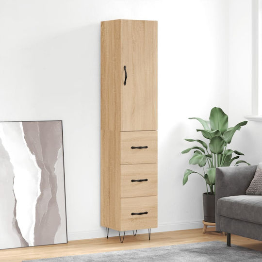 Office Cabinet Wooden Sonoma Oak 34.5x34x180cm