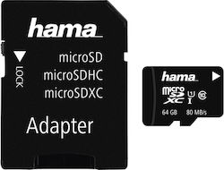HAMA microSDXC 64GB Clasa 10 U1 UHS-I with Adapter