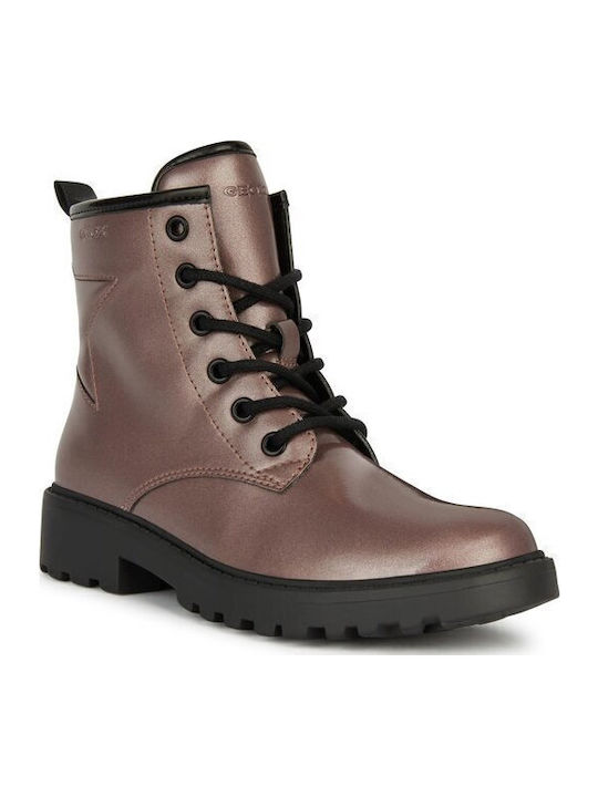Geox Jr Casey Kids Boots with Zipper Pink