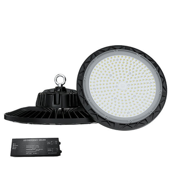 Elmark Φωτιστικό Καμπάνα 200W Φυσικό Λευκό 22000lm με Ενσωματωμένο LED Ø34.5xΥ10cm