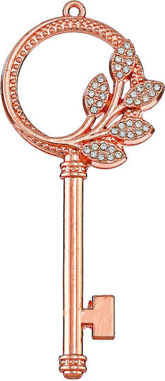 Adorex Metallisch Material für Schmuck in Form Schlüssel aus Rosa Gold 3x7cm.