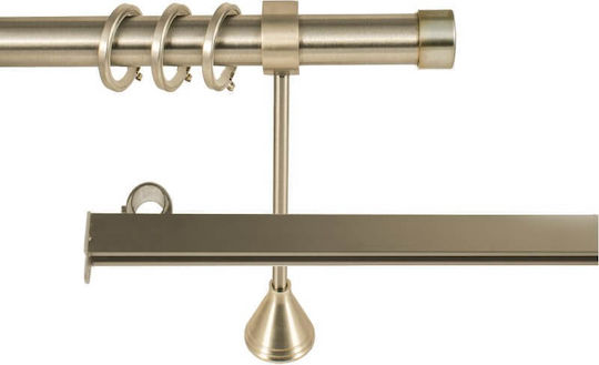 Metallische Vorhangstange Doppel mit der Eisenbahn Φ20mm 360cm Nickel Matt