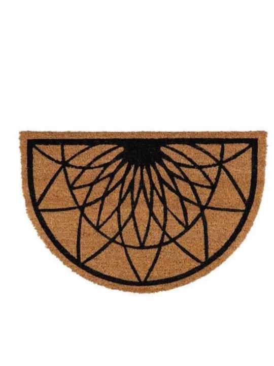 Entrance Mat Semicircular made of Coir Brown 40x60cm