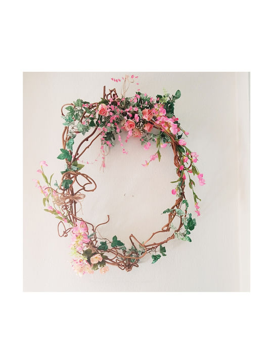 Wreath from Artificial Plants Pink 1pcs