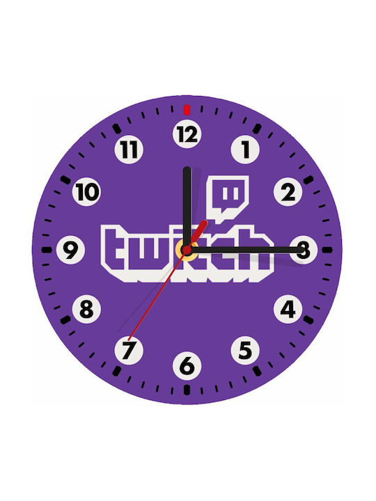 Koupakoupa Twitch Wall Clock Wooden Purple Ø19cm