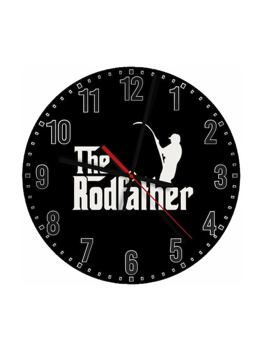 Rodfather Silent Wall Clock Wooden Ø30cm