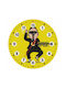 Koupakoupa Psy Gangnam Style Wall Clock Wooden Yellow Ø19cm
