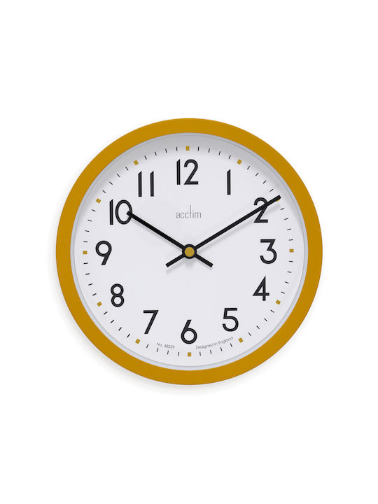 Acctim Wall Clock Yellow Ø20cm