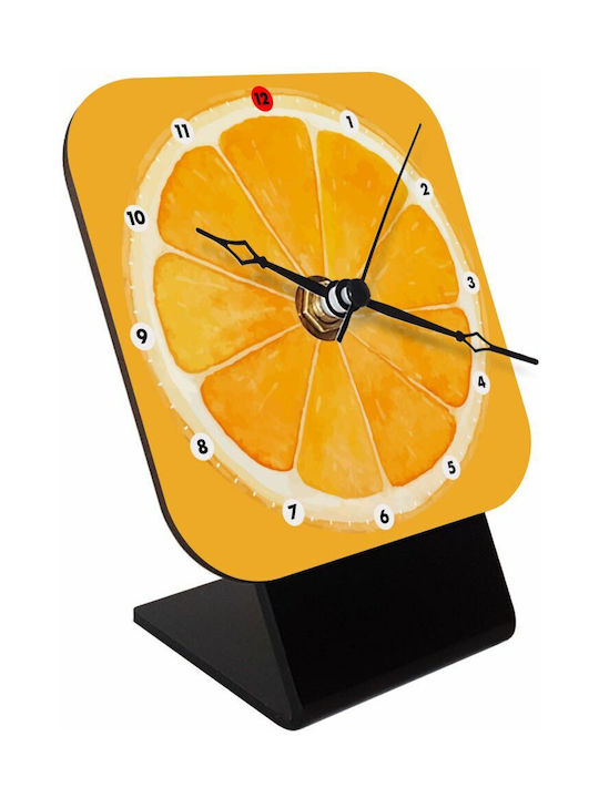 Koupakoupa Koupakoupa Tabletop Clock with Indicators Wooden Orange KP_5294_CLOCK-DESK-SQUARE