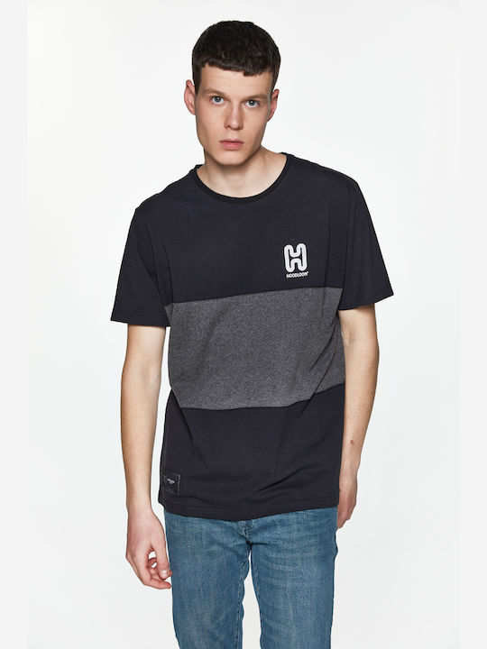 HoodLoom Ανδρικό T-shirt Κοντομάνικο Μαύρο