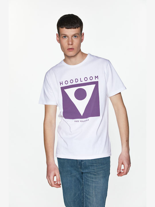 HoodLoom T-shirt Bărbătesc cu Mânecă Scurtă Alb