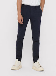 Only & Sons Men's Chino Trousers Tapered Σκούρο μπλε