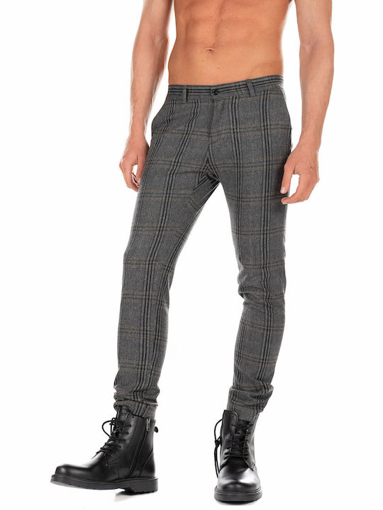 Paul Miranda Pants-tartan Ανδρικό Παντελόνι Chino Γκρι