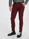 Trousers Chino Elastic in Slim Fit Bordeaux