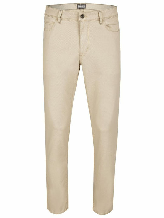 Hattric Men's Trousers Chino Elastic in Relaxed Fit Beige