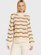 Fransa Damen Langarm Pullover Beige