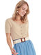 Women's Summer Blouse Short Sleeve 80244/CEMENT