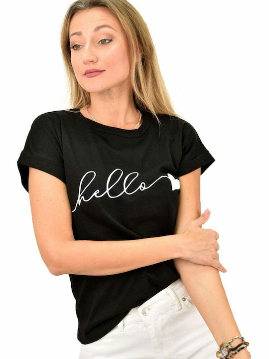 First Woman Γυναικείο T-shirt Μαύρο