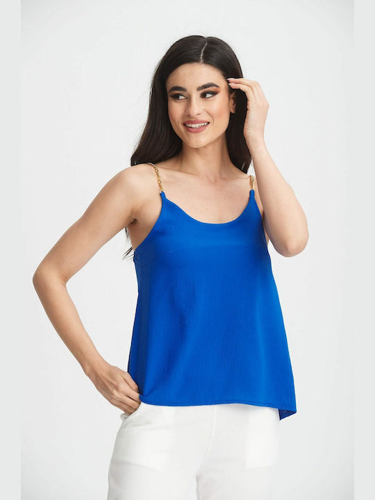 Boutique Damen Bluse mit Trägern Blau