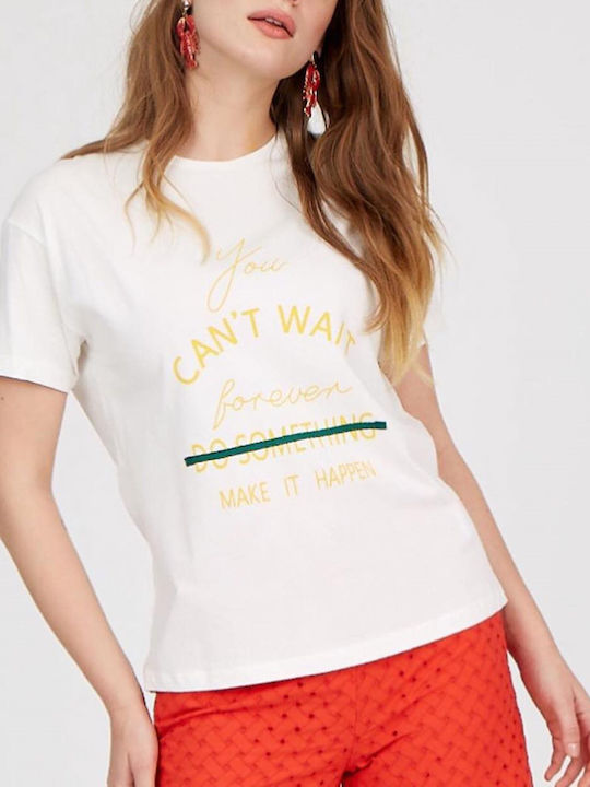 Damen Sportlich T-Shirt Weiß