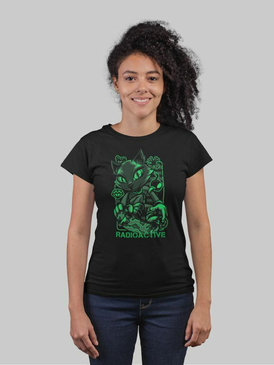 TKT Radioactive Mutant Cat W Γυναικείο T-shirt Μαύρο
