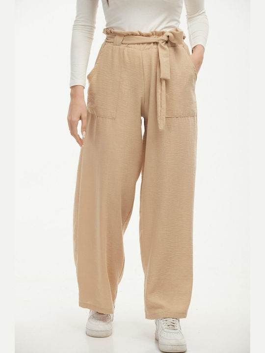 Boutique Women's Linen Trousers Beige