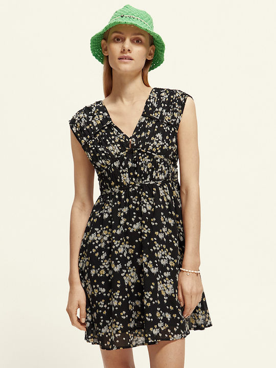 Scotch & Soda Καλοκαιρινό Mini Φόρεμα Μαύρο
