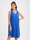 Boutique Summer Mini Evening Dress Open Back blue royal