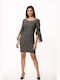 Ad'Oro Mini Dress 3/4 Sleeve Grey