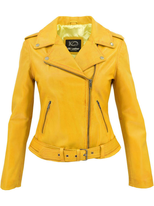 Dermatina 100 Women's Short Biker Leather Jacke...